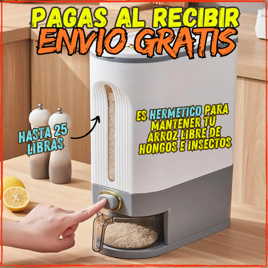 ✅Ahora Podras Dispensar tu Arroz de manera facil👌Evita el hongo y los Insectos en tu Arroz(💥Pagas al Recibir+Envio Gratis)