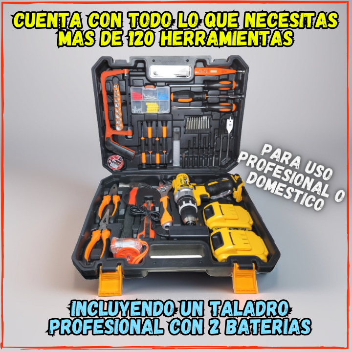 ✅Este es el SUPER Kit de Herramientas Con TALADRO Rustico👌Que todo Hogar o Profesional debe Tener(💥Pagas al Recibir+Envio Gratis)Lo tiene Todo🔥