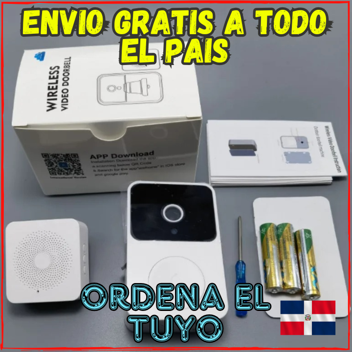 ✅Podras Atender tu Puerta Desde Cualquier Lugar👌Timbre Con Camara y Transmision de Videos(💥Pagas al Recibir+Envio Gratis)Con Wifi+Grabacion Automatica.