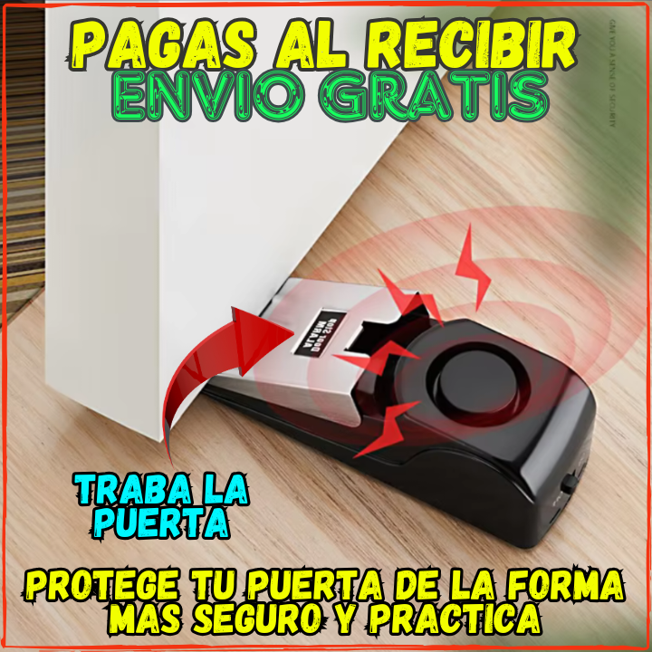 ✅Ahora si Puedes Dormir Seguro👍No solo es una Alarma POTENTE tambien Bloquea la Puerta(💥Pagas al Recibir+Envio Gratis).