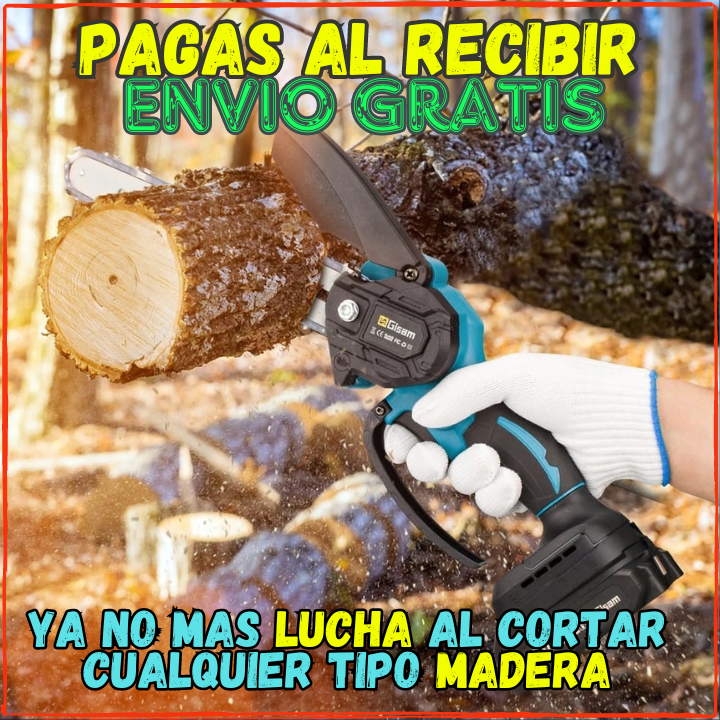 ✅Mini Moto Sierra Recargable(2 Baterias)🔋, Util para Cortar Todo tipo de Madera👌(💥Pagas al Recibirlo💥)