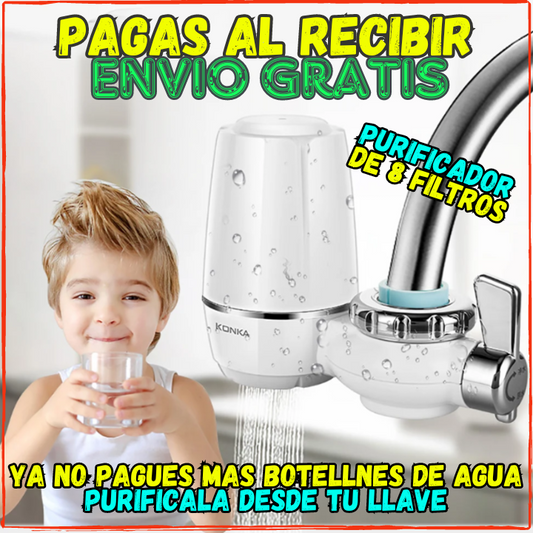 ✅Ya no Pagues Mas Botellones de Agua💧Purifica tu Agua al Instante(💥Pagas al Recibir+Envio Gratis) Mini Purificador de 8 Filtros.