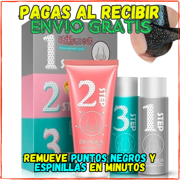 ✅Remueve Puntos Negros, Espinillas y Grasa de tu Rostros😱,Dejala Suave y Sin Imperfecciones en 5 Minutos(💥Pagas al Recibirlo💥)