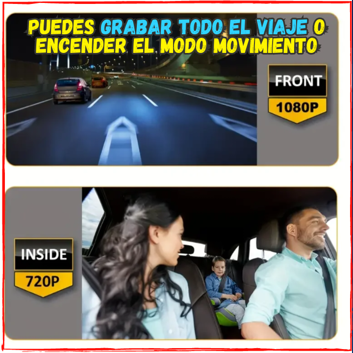 💥Ya no mas Accidentes Injustificados✅Graba todo lo que sucede mientras Conduces y Mantente Seguro😎Vision Nocturta + Sensor de Proximidad