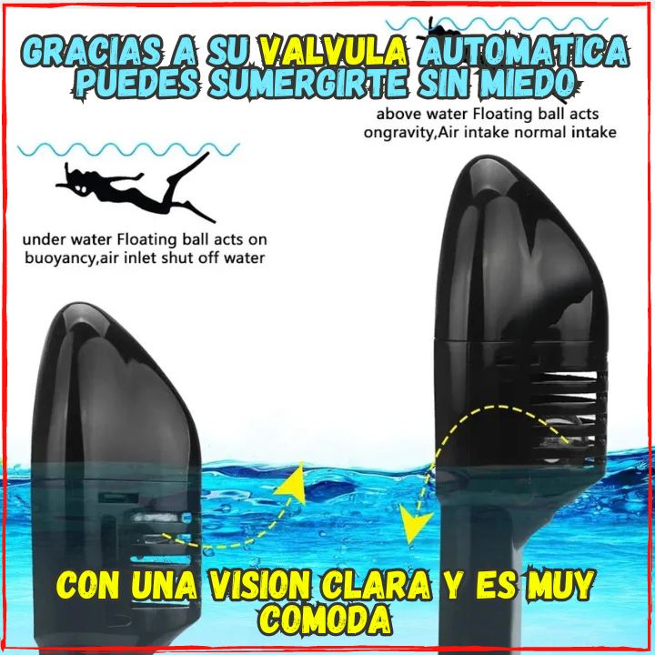 Ten la Mejor Experiencia al Sumergirte✅Mascara para Snorker y Buceo👌De la Mejor Calidad.