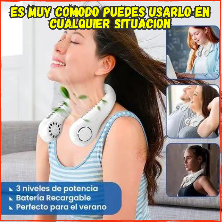 ✅Ya no pases Mas Calor🥵,Ventilador de Cuello mas Potente del Mercado(💥Pagas al Recibirlo💥)🔋Recargable